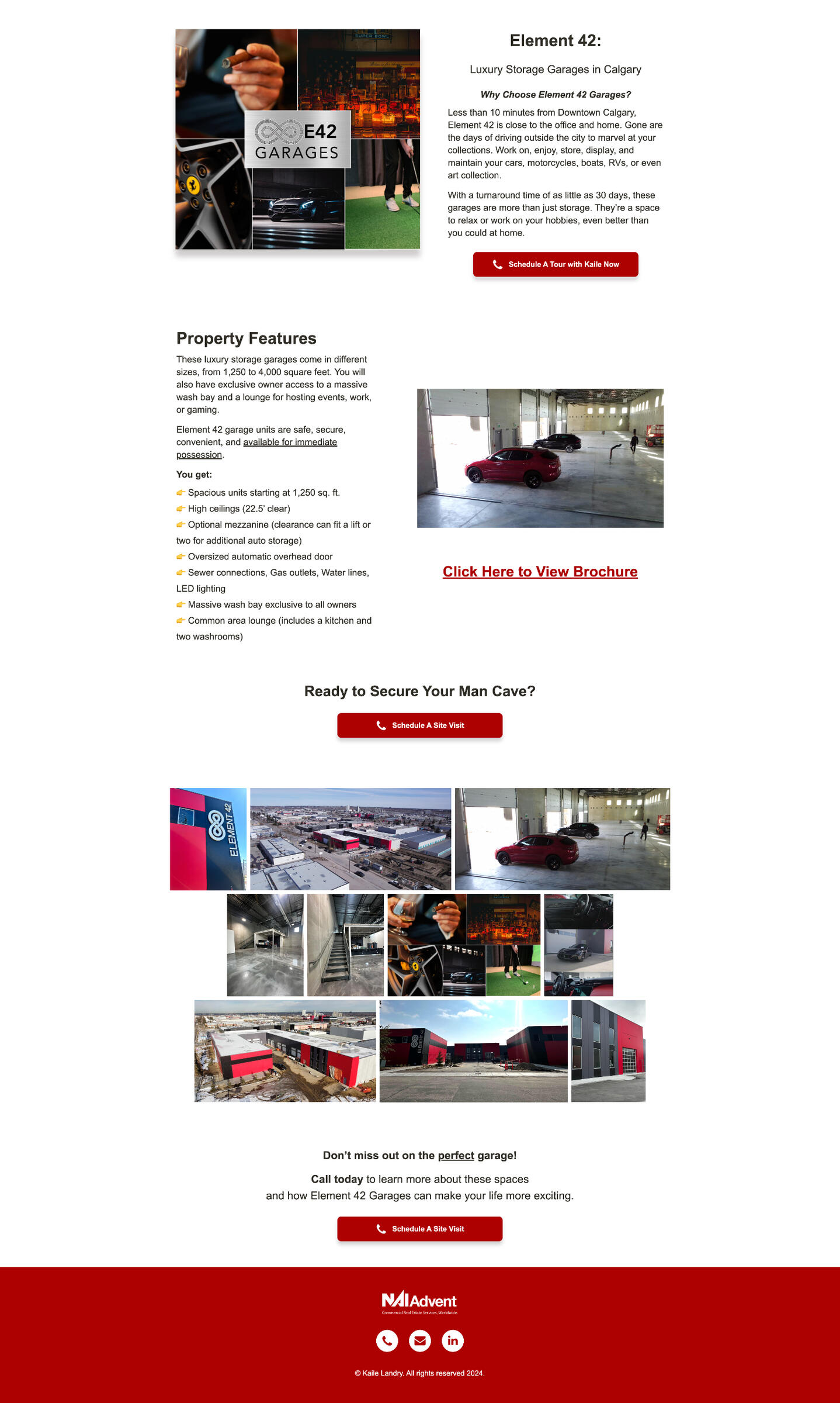 A spotlight Landing Page for a Property Listing